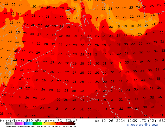 Z500/Rain (+SLP)/Z850 ECMWF mer 12.06.2024 12 UTC