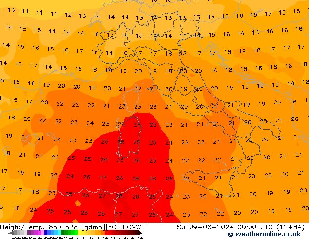 Z500/Rain (+SLP)/Z850 ECMWF Su 09.06.2024 00 UTC