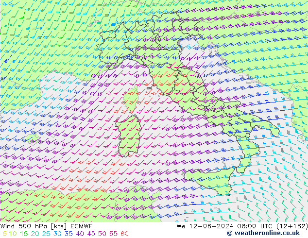 Wind 500 hPa ECMWF St 12.06.2024 06 UTC