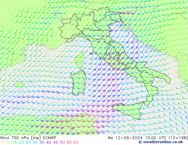  700 hPa ECMWF  12.06.2024 12 UTC