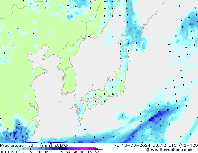 Z500/Rain (+SLP)/Z850 ECMWF Mo 10.06.2024 12 UTC