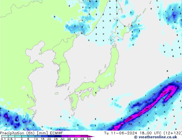 Z500/Rain (+SLP)/Z850 ECMWF mar 11.06.2024 00 UTC