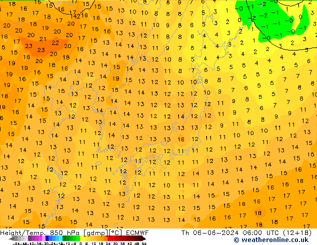 Z500/Rain (+SLP)/Z850 ECMWF jeu 06.06.2024 06 UTC