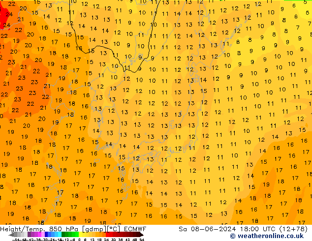 Z500/Rain (+SLP)/Z850 ECMWF sáb 08.06.2024 18 UTC