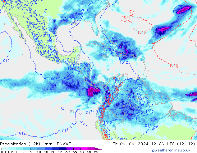 Yağış (12h) ECMWF Per 06.06.2024 00 UTC