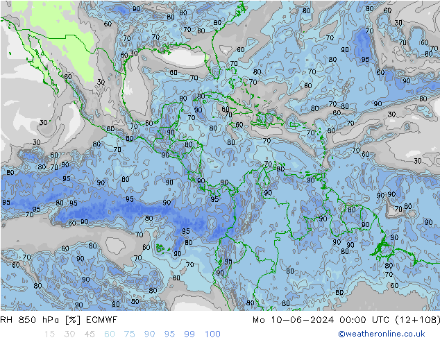 RH 850 hPa ECMWF Mo 10.06.2024 00 UTC