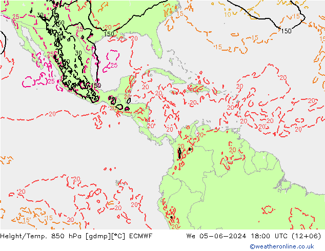 Z500/Rain (+SLP)/Z850 ECMWF We 05.06.2024 18 UTC