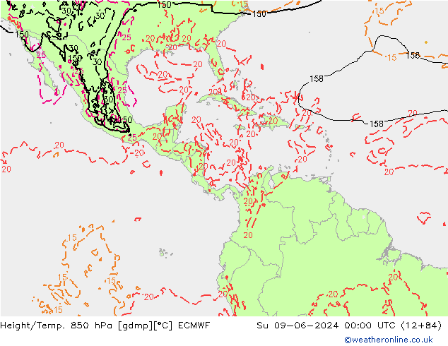 Z500/Rain (+SLP)/Z850 ECMWF dom 09.06.2024 00 UTC