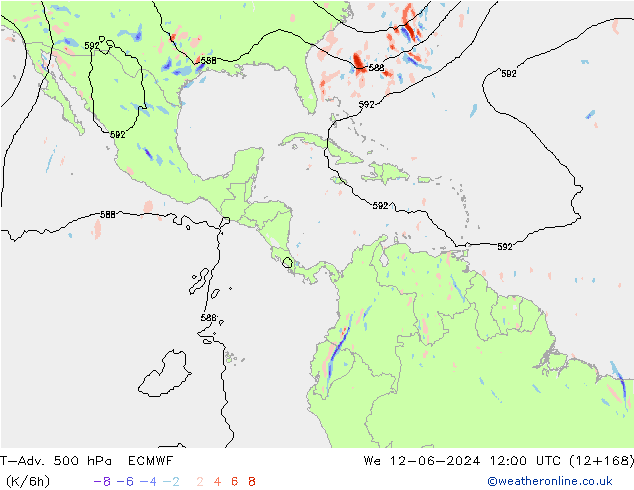 T-Adv. 500 hPa ECMWF Çar 12.06.2024 12 UTC