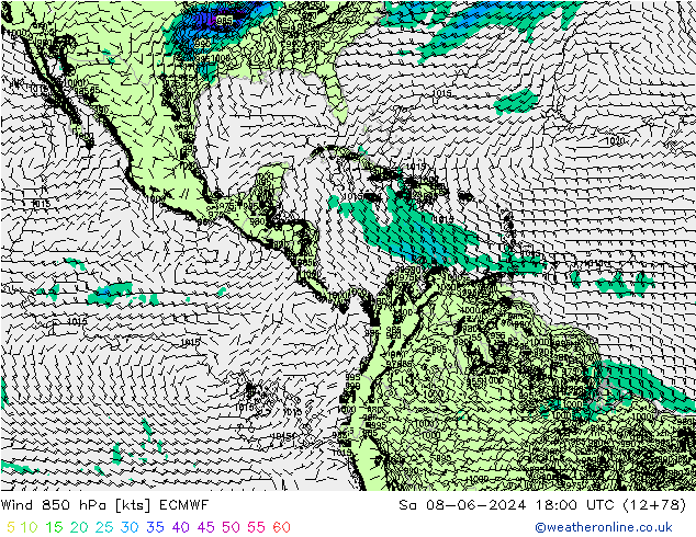 Wind 850 hPa ECMWF So 08.06.2024 18 UTC