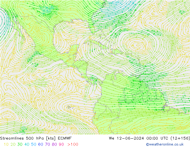 Streamlines 500 hPa ECMWF We 12.06.2024 00 UTC