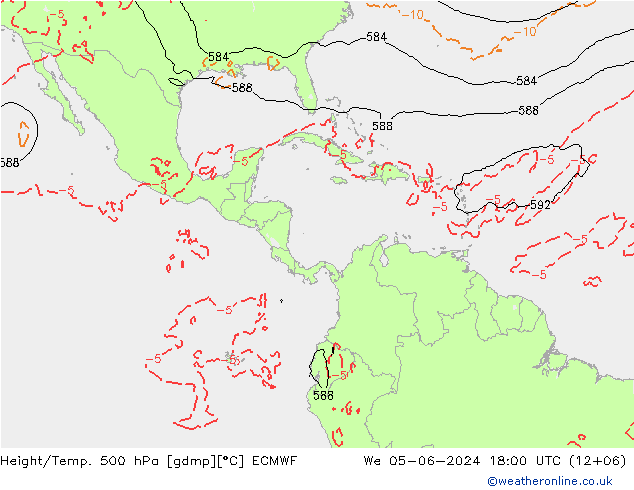 Z500/Rain (+SLP)/Z850 ECMWF We 05.06.2024 18 UTC