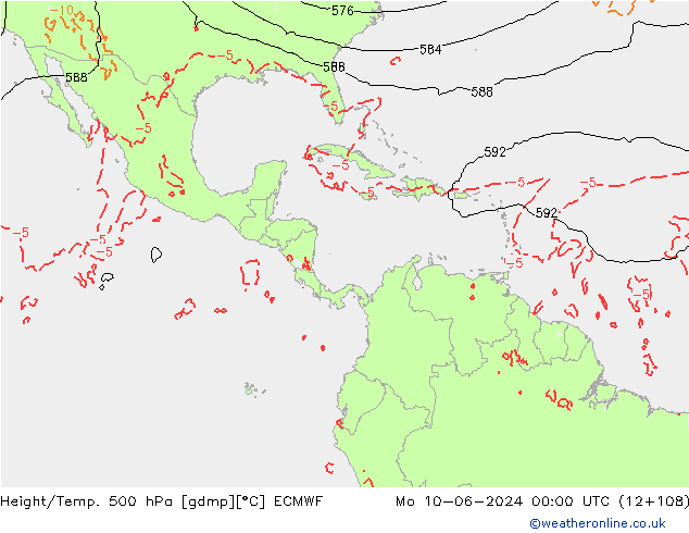 Height/Temp. 500 hPa ECMWF  10.06.2024 00 UTC