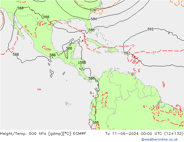 Z500/Rain (+SLP)/Z850 ECMWF mar 11.06.2024 00 UTC