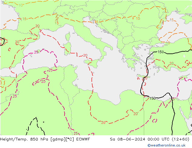 Z500/Rain (+SLP)/Z850 ECMWF sam 08.06.2024 00 UTC