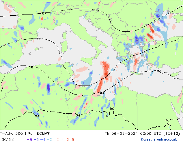 T-Adv. 500 hPa ECMWF jeu 06.06.2024 00 UTC