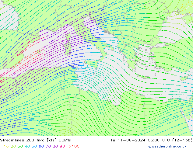  200 hPa ECMWF  11.06.2024 06 UTC