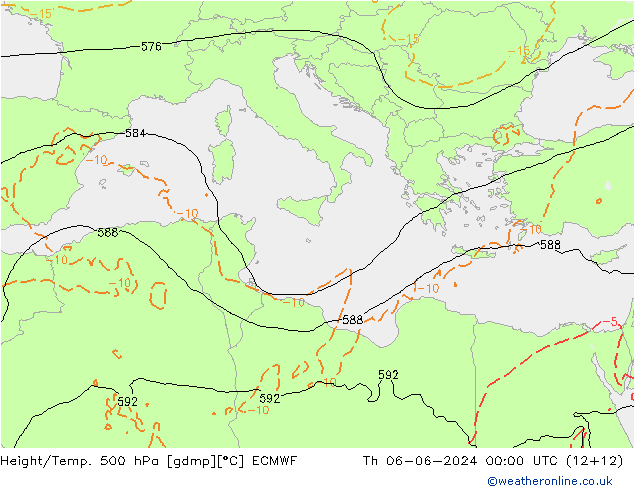 Height/Temp. 500 hPa ECMWF  06.06.2024 00 UTC