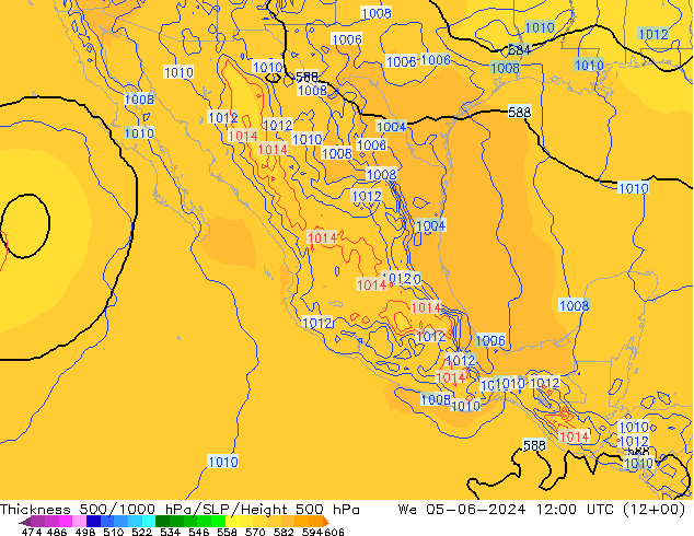 Thck 500-1000hPa ECMWF śro. 05.06.2024 12 UTC