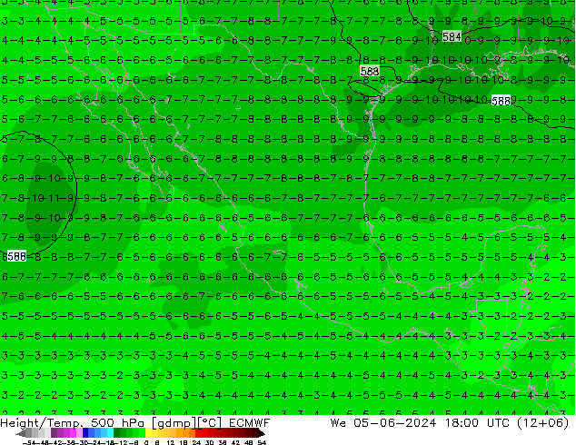 Z500/Rain (+SLP)/Z850 ECMWF ср 05.06.2024 18 UTC