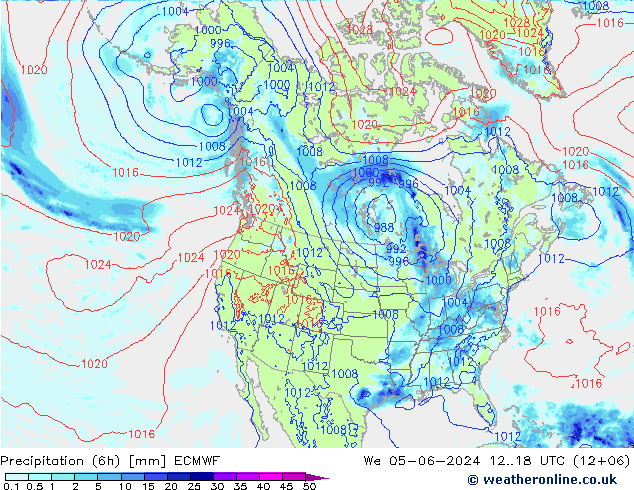 Z500/Rain (+SLP)/Z850 ECMWF Mi 05.06.2024 18 UTC