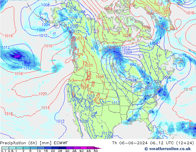 Z500/Rain (+SLP)/Z850 ECMWF Do 06.06.2024 12 UTC