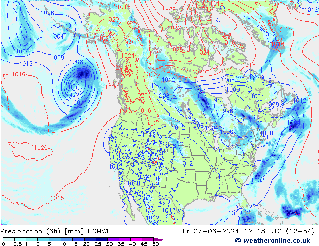 Z500/Rain (+SLP)/Z850 ECMWF Sex 07.06.2024 18 UTC