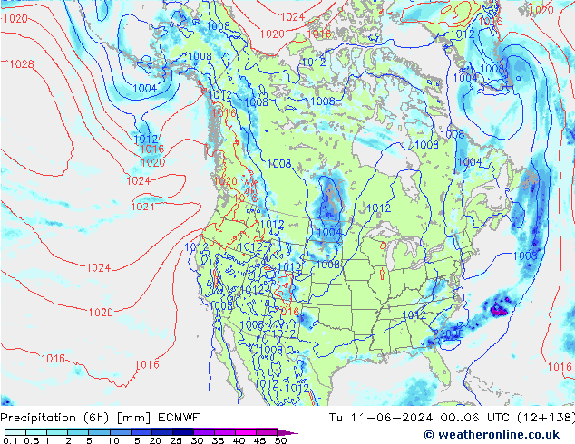 Z500/Rain (+SLP)/Z850 ECMWF wto. 11.06.2024 06 UTC