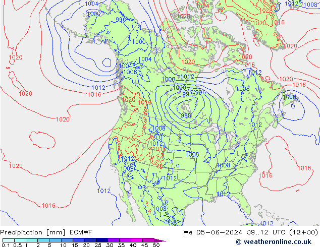 Neerslag ECMWF wo 05.06.2024 12 UTC