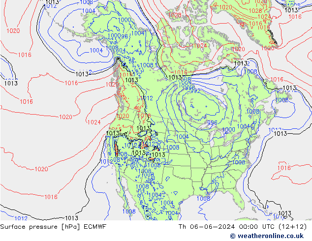 Luchtdruk (Grond) ECMWF do 06.06.2024 00 UTC