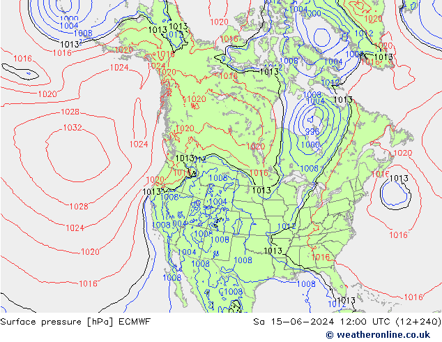 Yer basıncı ECMWF Cts 15.06.2024 12 UTC