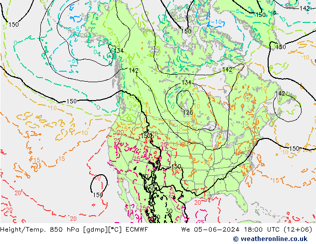 Z500/Rain (+SLP)/Z850 ECMWF ср 05.06.2024 18 UTC