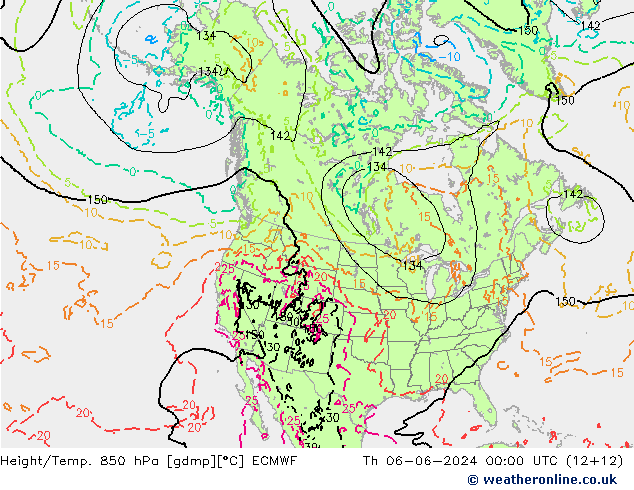 Z500/Rain (+SLP)/Z850 ECMWF jeu 06.06.2024 00 UTC