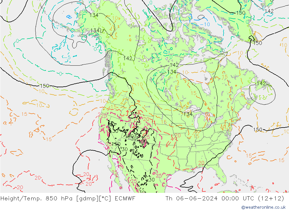 Z500/Rain (+SLP)/Z850 ECMWF Do 06.06.2024 00 UTC