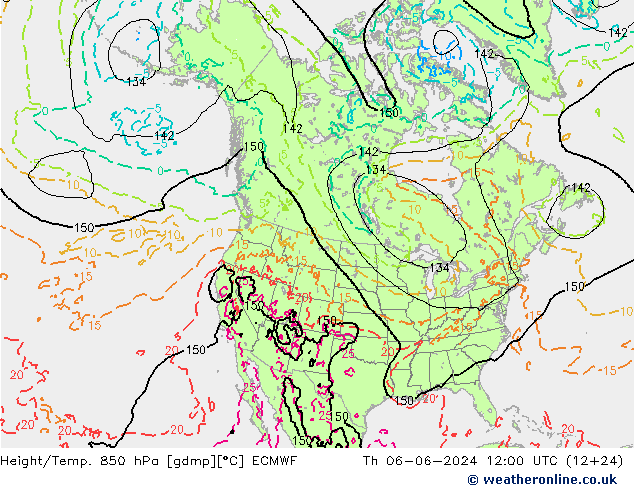 Z500/Rain (+SLP)/Z850 ECMWF чт 06.06.2024 12 UTC