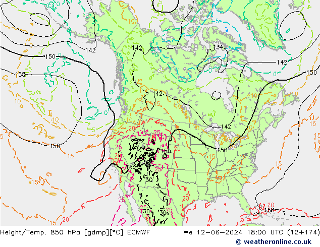 Z500/Rain (+SLP)/Z850 ECMWF  12.06.2024 18 UTC