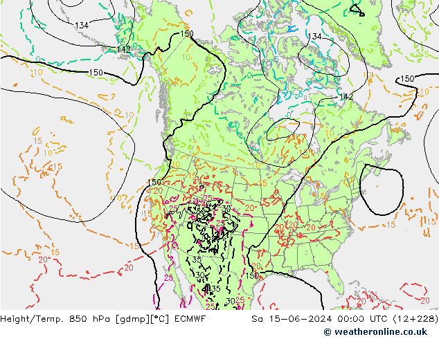 Z500/Rain (+SLP)/Z850 ECMWF So 15.06.2024 00 UTC