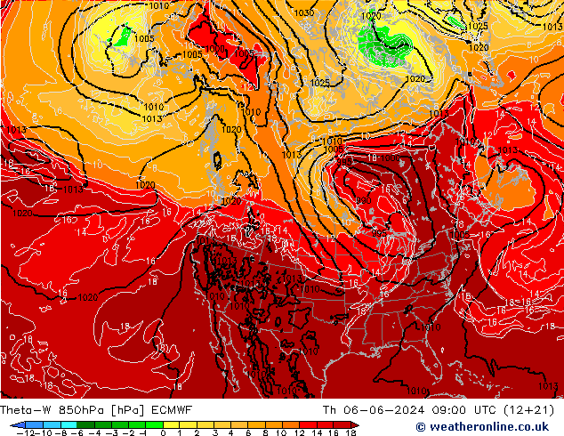 Theta-W 850hPa ECMWF Th 06.06.2024 09 UTC