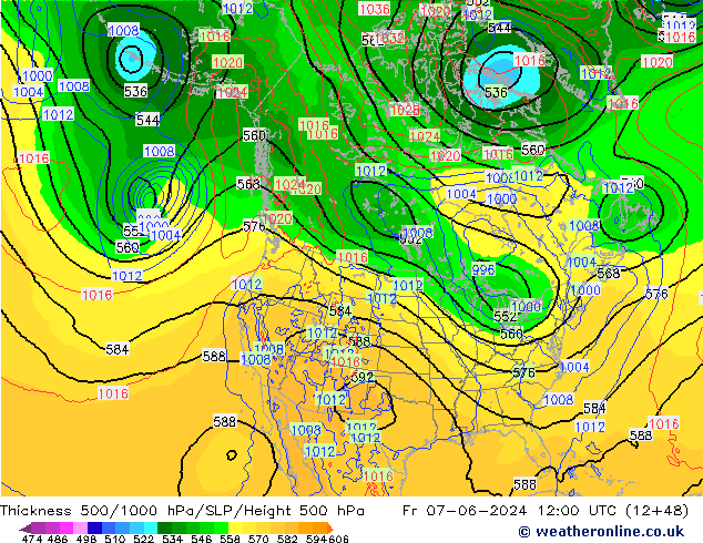 Thck 500-1000hPa ECMWF Fr 07.06.2024 12 UTC