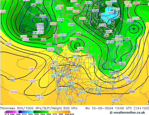 500-1000 hPa Kalınlığı ECMWF Pzt 10.06.2024 12 UTC