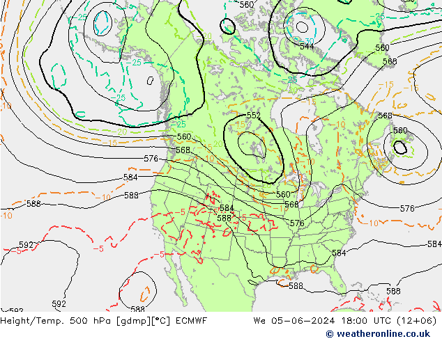 Z500/Rain (+SLP)/Z850 ECMWF ср 05.06.2024 18 UTC