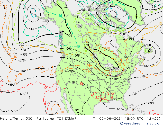 Z500/Rain (+SLP)/Z850 ECMWF  06.06.2024 18 UTC