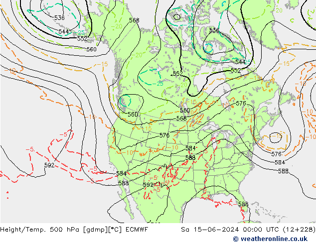 Z500/Rain (+SLP)/Z850 ECMWF So 15.06.2024 00 UTC