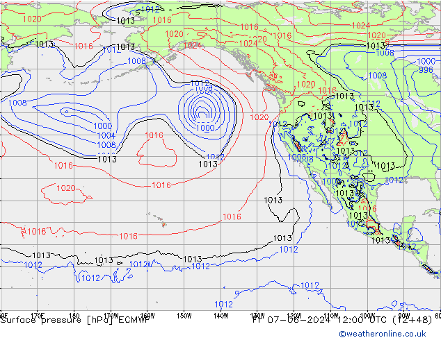 Yer basıncı ECMWF Cu 07.06.2024 12 UTC