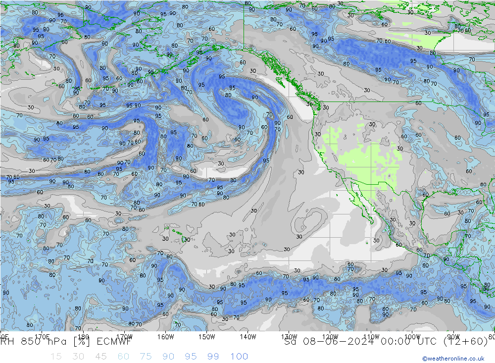 RH 850 hPa ECMWF Sa 08.06.2024 00 UTC