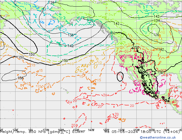 Height/Temp. 850 hPa ECMWF  05.06.2024 18 UTC