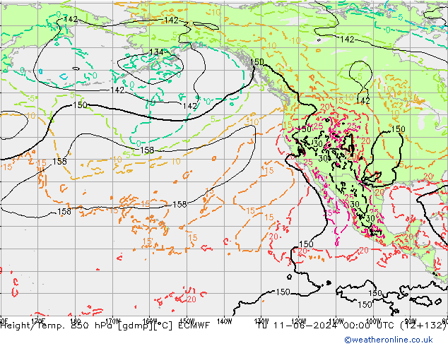 Z500/Rain (+SLP)/Z850 ECMWF  11.06.2024 00 UTC