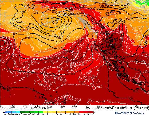 Theta-W 850hPa ECMWF lun 10.06.2024 18 UTC