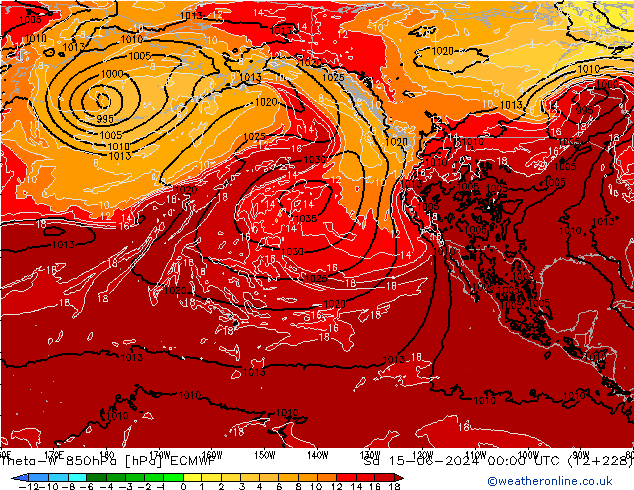 Theta-W 850hPa ECMWF  15.06.2024 00 UTC