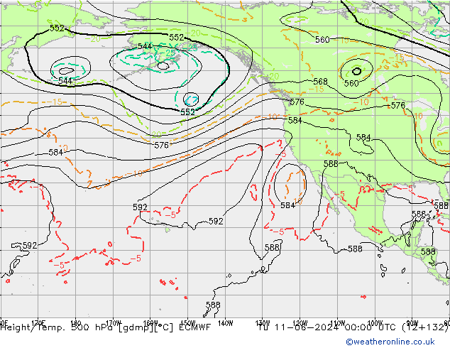 Z500/Rain (+SLP)/Z850 ECMWF  11.06.2024 00 UTC